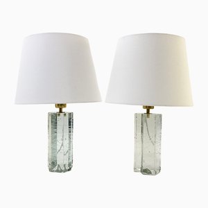 Scandinavian Glass Table Lamps, Set of 2