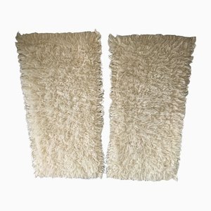 Small Woolen Rugs in Cream Color, 1970s, Set of 2