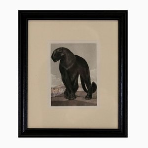 Art Deco Panther, 1930s, Lithograph