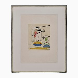 Oiseaux en Péril, 1975, Aquatinte Couleur avec Collage