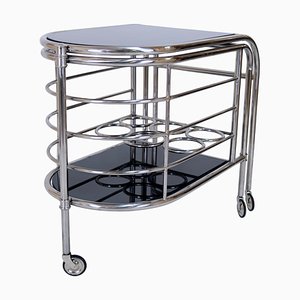 French Bar Cart in the Style of Jacques Adnet, 1990s