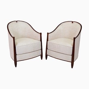 Déco French Chair with Channeled Legs, 1920s, Set of 2