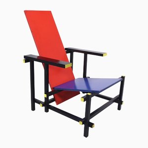 Rot Blau Stuhl von Gerrit Rietveld, 1970