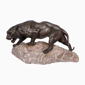 Bronze Tiger von James Andrey, 1920er