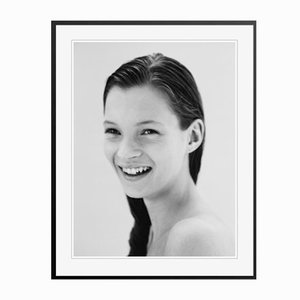 Jake Chessum, Kate Moss Smiling London, 1990, Black and White Photograph