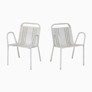 French Honeycomb Armchairs, 1950s, Set of 2