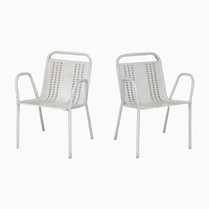 Set of French Honeycomb Armchairs, 1950s