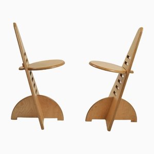 Lundi-Sit Plywood Chairs by Gijs Boelaars for Lundia, 1970s, Set of 2