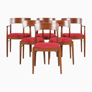 Mid-Century Danish Teak Chairs by Henning Kjaernulf for Ks, 1960s, Set of 6