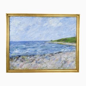 Sixten Wiklun, Beach Motif, olio su tela, con cornice