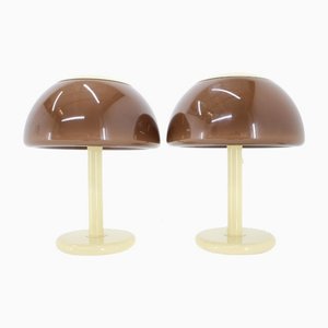 Lampes de Bureau Champignon Mid-Century par Harvey Guzzini, Italie, 1960s, Set de 2