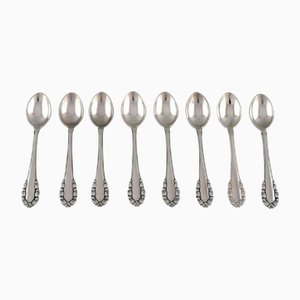 Cucharas de café Lily of the Valley de plata esterlina de Georg Jensen. Juego de 8