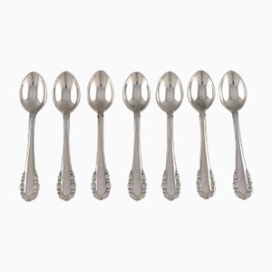 Lily of the Valley Coffee Spoons in Sterling Silver from Georg Jensen, Set of 7