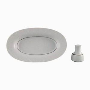 Salière et Plat Modulation en Porcelaine par Tapio Wirkkala pour Rosenthal, Set de 2