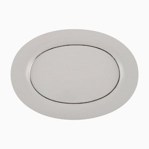 Plato de servicio Modulation de porcelana estriada de Tapio Wirkkala para Rosenthal