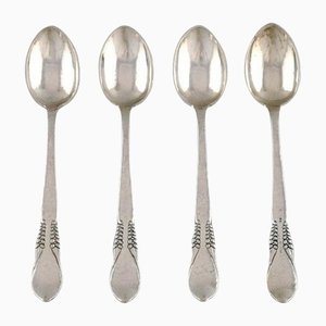 Danish Silversmith Coffee Spoons in Silver from Halgreen, Set of 4