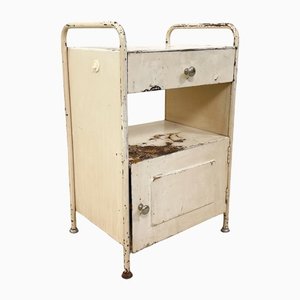 Vintage Industrial Nightstand Cabinet in Metal