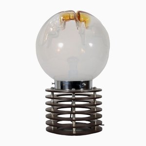 Lámpara de mesa italiana de vidrio soplado, años 70