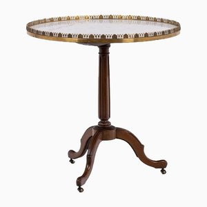 Directoire Style Pedestal Table in Mahogany and Marble, 1900