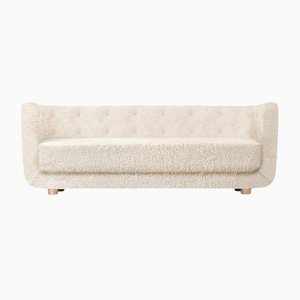 Off White Sheepskin and Natural Oak Vilhelm Sofa from by Lassen