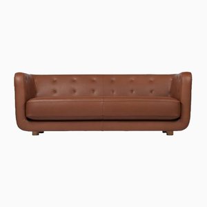 Nevada Cognac Leather and Smoked Oak Vilhelm Sofa from by Lassen