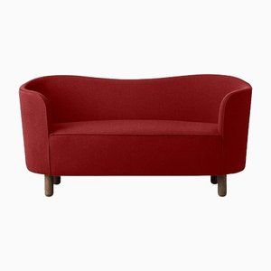 Red and Smoked Oak Raf Simons Vidar 3 Mingle Sofa from by Lassen