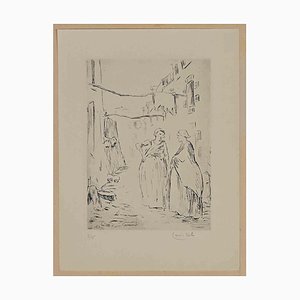 Louise Thels, Women in Trouble, Original Etching, 1925