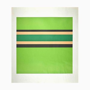 Mauro Reggiani, Green Composition, Original Screen Print, 1976