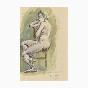 Disegno originale di Marthe Delacroix, The Posing Nude, metà XX secolo