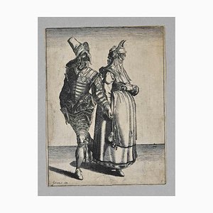 Pierre Firens, Groteske Figuren, Original Radierung, 17. Jh