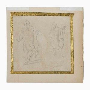 Jules David, Figures, Original Drawing on Paper, 19th-Century