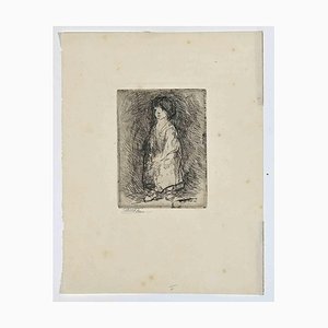 Bernard Naudin, The Little Bohémienne, Grabado original, principios del siglo XX