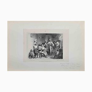 Denis Auguste Marie Raffet, The Beautiful Singer, Original Lithograph, 1832