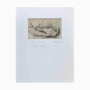 Félix Barrias, Nude Man, Original Zeichnung, Spätes 19. Jh