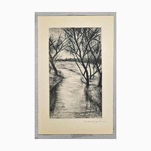 Landscape, Original Etching, Late 20th-Century