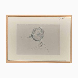 Eugène Giraud, Portrait of Man From Behind, Zeichnung auf Papier, Spätes 19. Jh