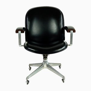 Mid-Century Italian Black Rosewood Office Armchair by Ico Parisi for Mim Roma