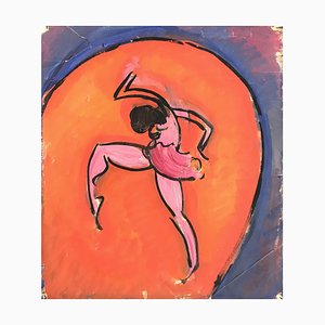 John Torcapel, Danseuse, 1933, Huile & Gouache sur Papier