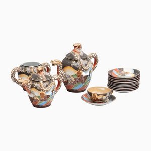 Japanese Porcelain Tea Set, 1950s, Set of 23