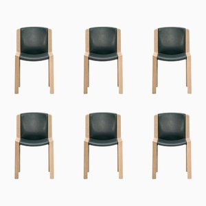 Wood and Sørensen Leather 300 Chair by Karakter for Hille, Set of 6