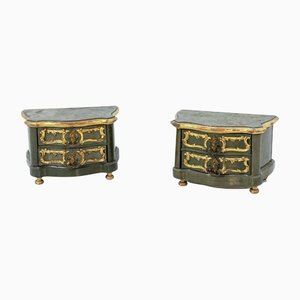 Vintage Gold Lacquered Wood Jewel Boxes, Set of 2