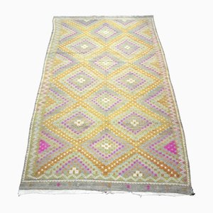 Antique Hand Knotted Yellow Kilim Rug