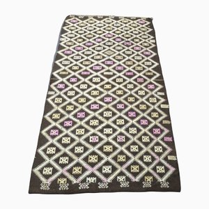 Tapis Kilim Vintage en Laine Nouée à la Main