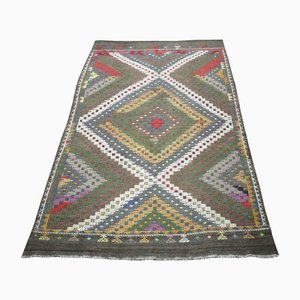 Mehrfarbiger Vintage Kelim Teppich mit geometrischem Design