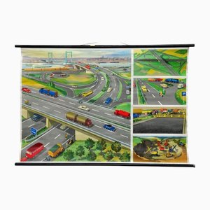 Autobahnkreuz Rollbare Wandkarte