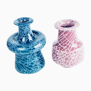 Crackle Glaze Vases by Gunnar Andersson for Höganäs, Set of 2