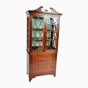 Antique George III Mahogany Astragal Glazed Bookcase, 1820s