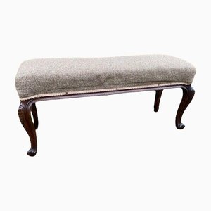 Antique English William IV Upholstered Window Seat in Solid Rosewood, 1810s