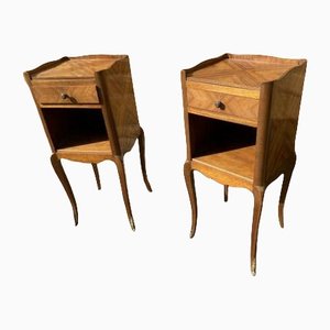 Antique French Empire Walnut Bedside Tables, 1900s, Set of 2
