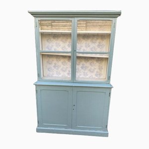Antique French Duck Egg Blue Painted Housekeeper's Cupboard, 1870